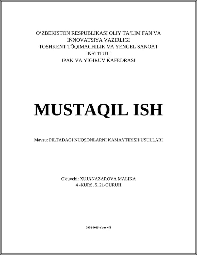 MUSTAQIL ISH