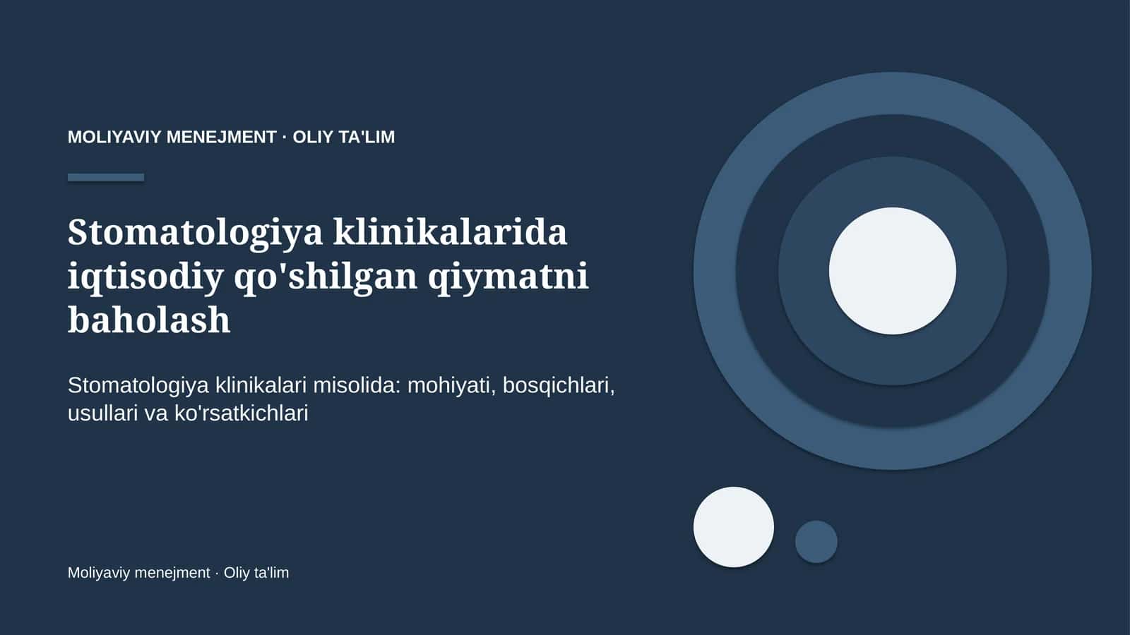 stomatologiya klinikalarida iqtisodiy qo'shilgan qiymatni baholash 6814