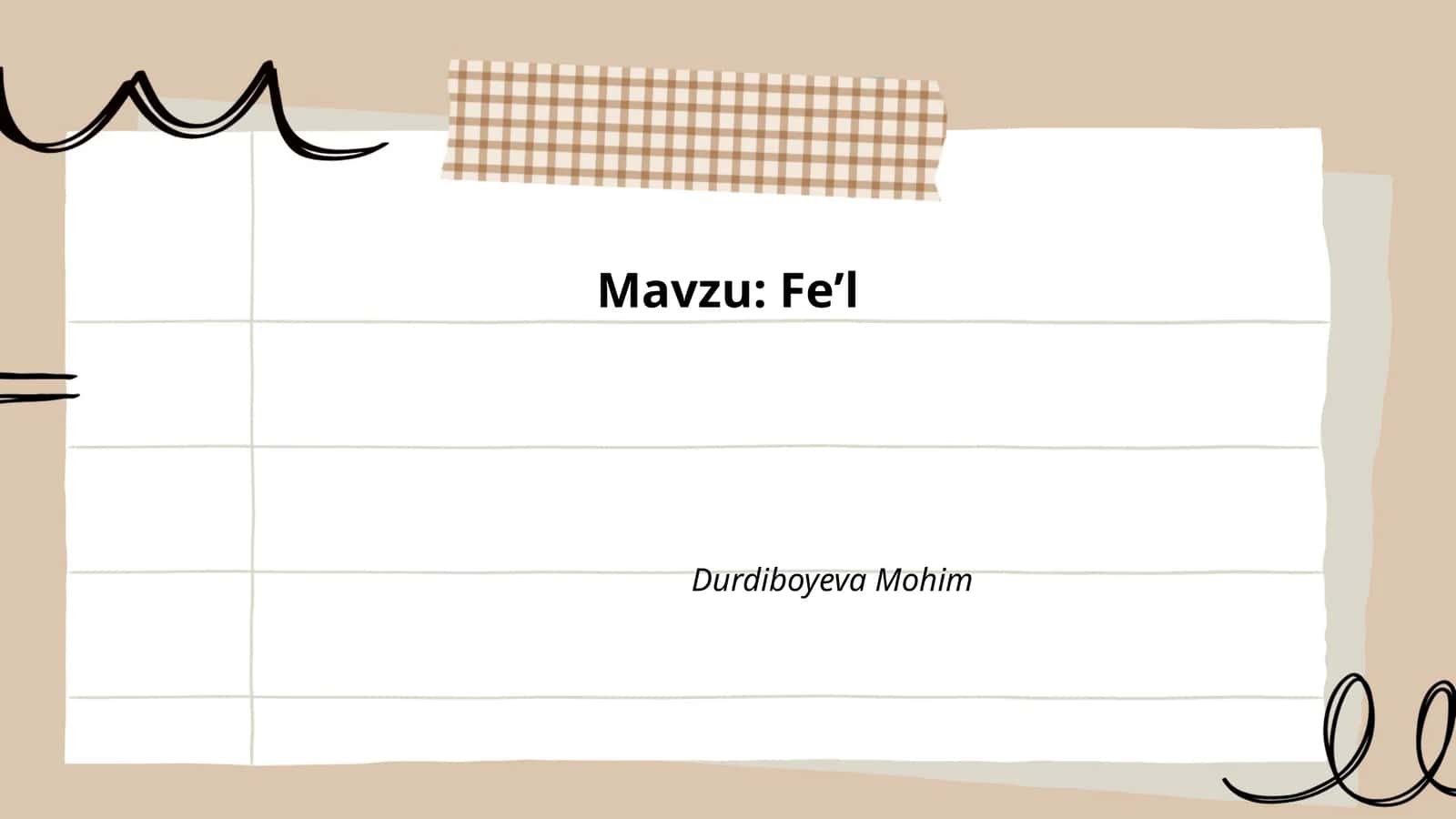 Feʼlning maʼnosi va vazifalari
