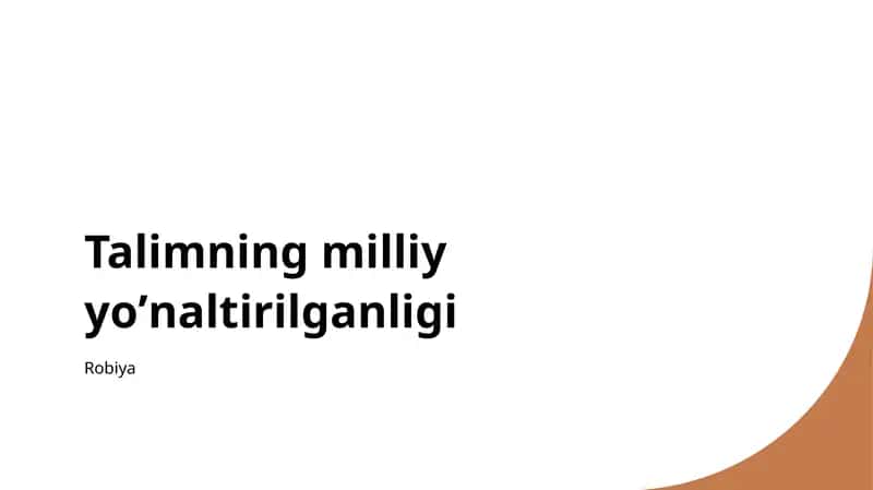 Milliy ta'limning milliy yoʼnaltirilganligi