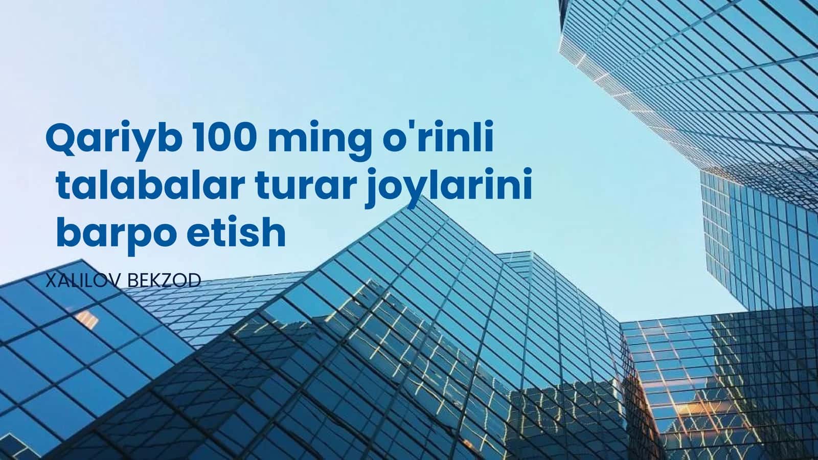Talabalarga motavalli turar joylarini dizayn qilish