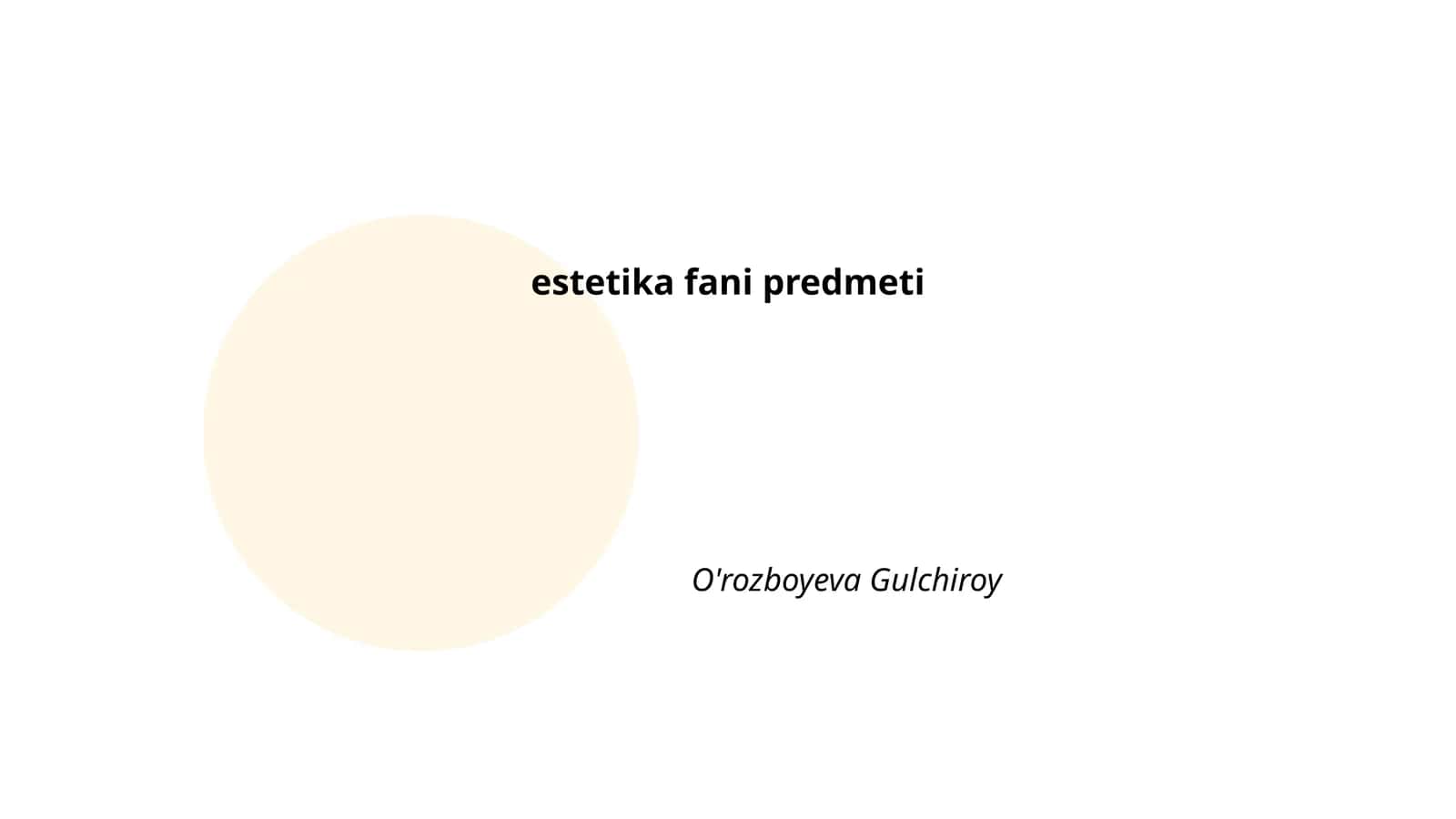 Estetika fani predmeti