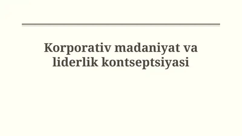 Korporativ madaniyat validerlikkontseptsiyasi