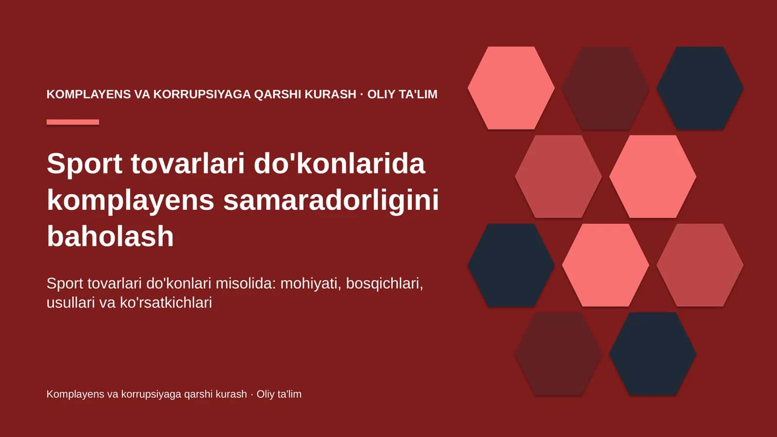 Sport tovarlari do'konlarida komplayens samaradorligini baholash