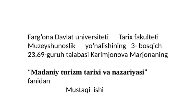 Turizmda innovatsion marketing strategiyalari
