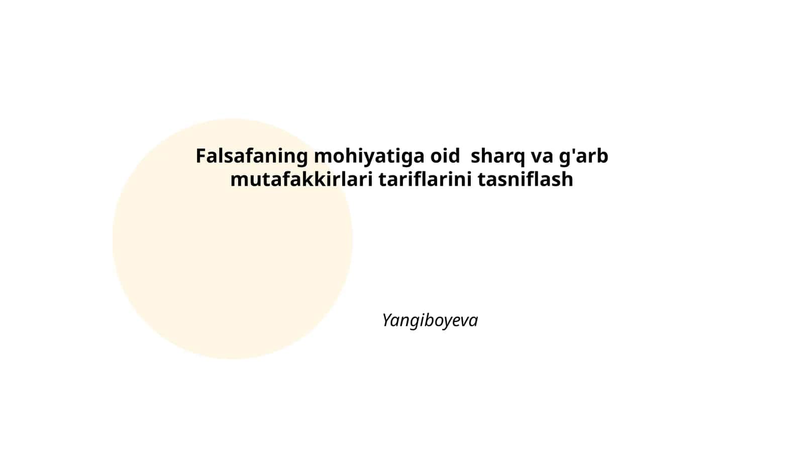 Sharq va G'arb Mutafakkirlari Falsafasi