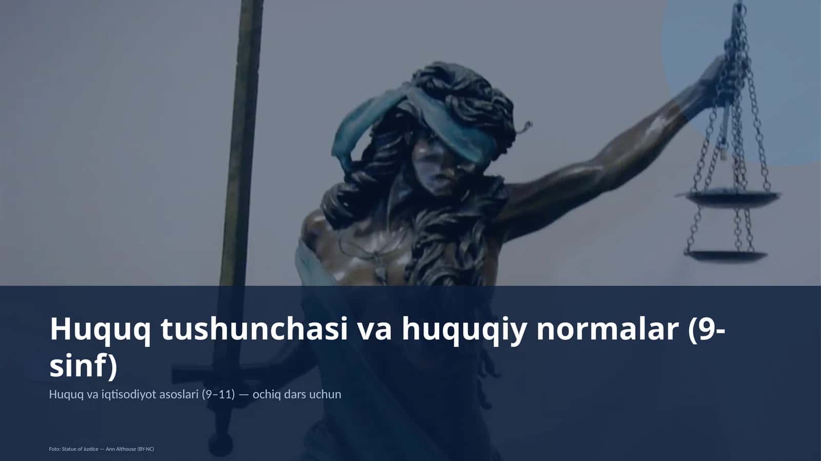 Huquq tushunchasi va huquqiy normalar (9-sinf)