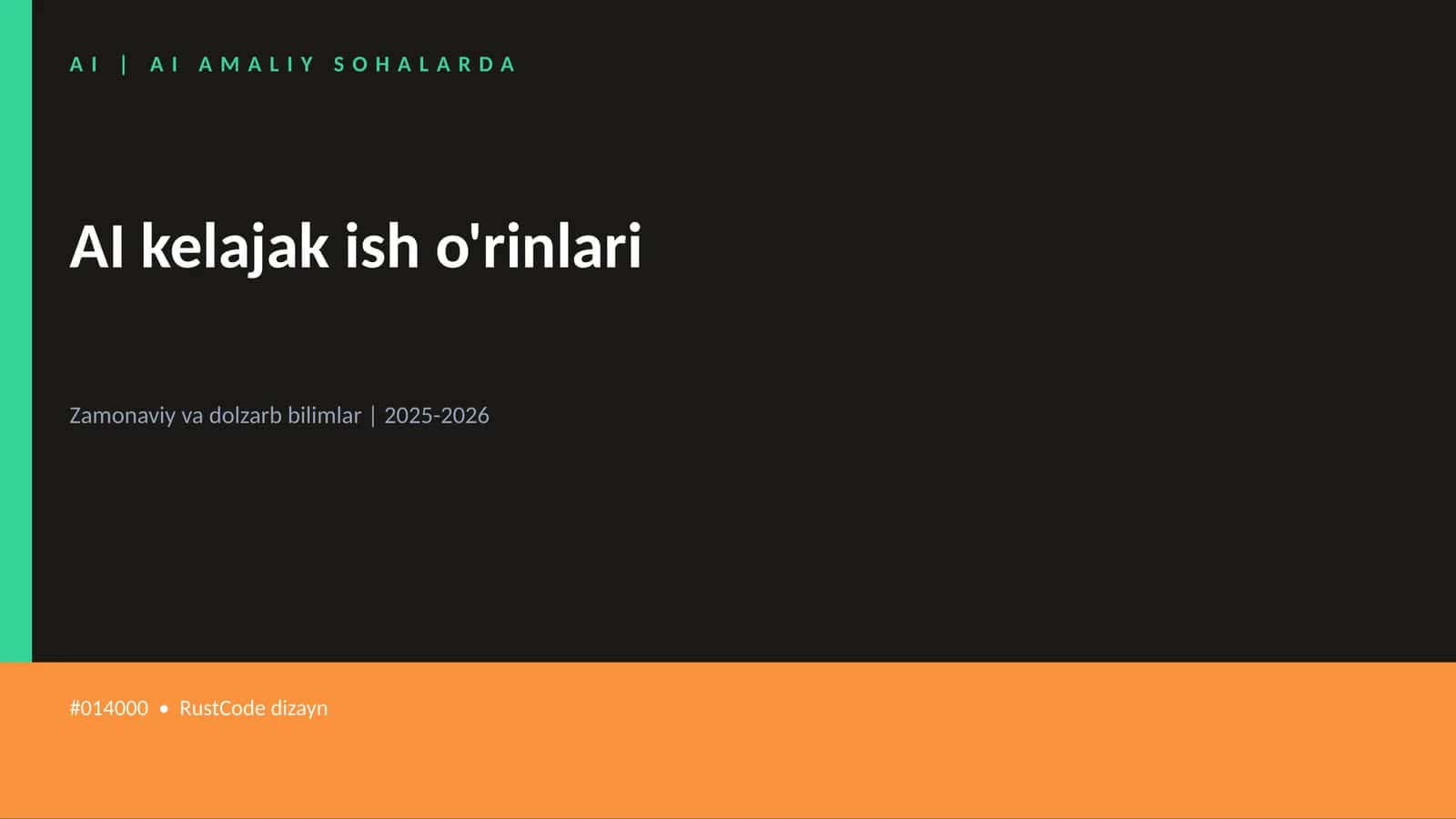 AI AMALIY SOHALARDA