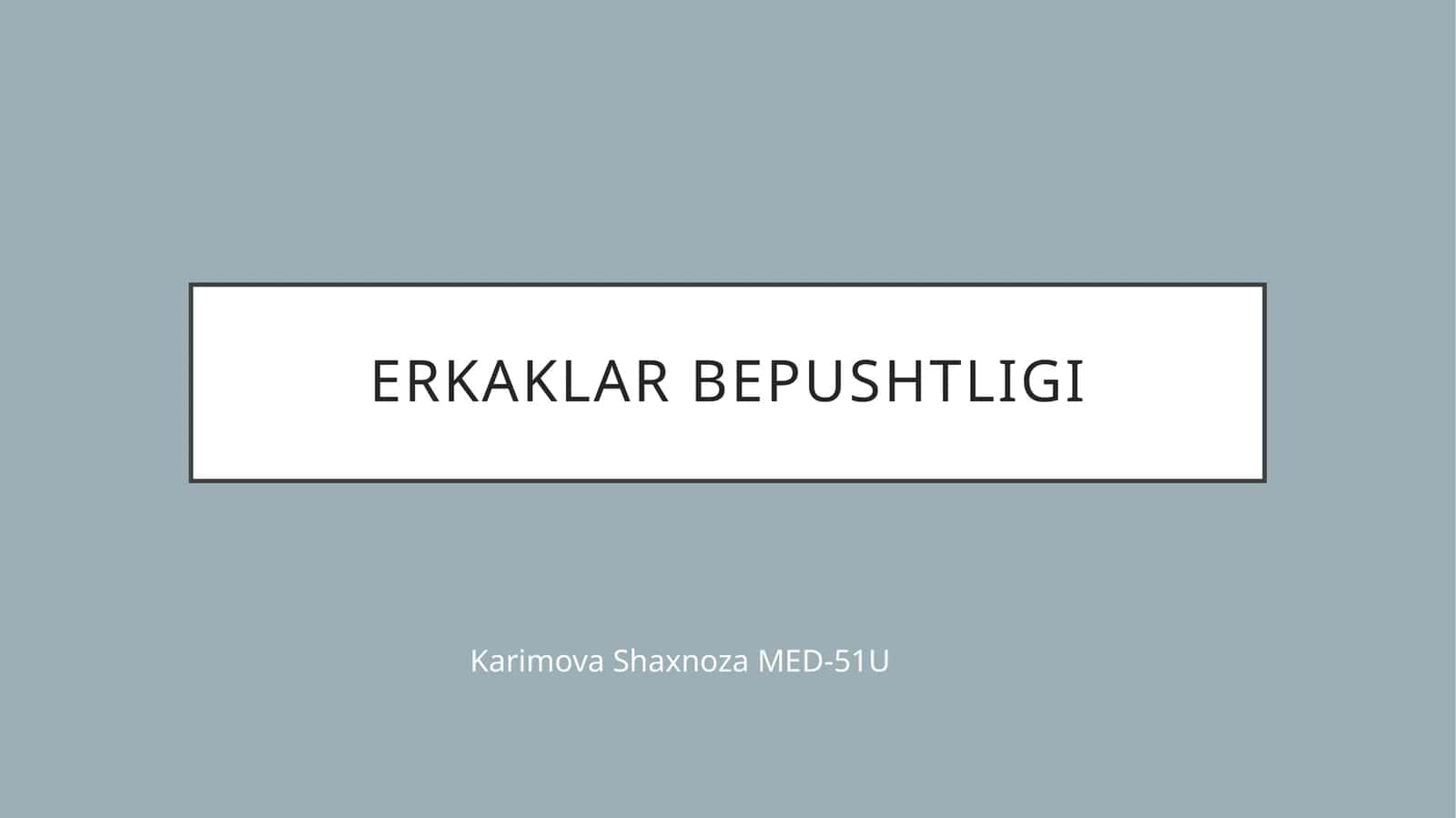 Erkaklar bepushtligi