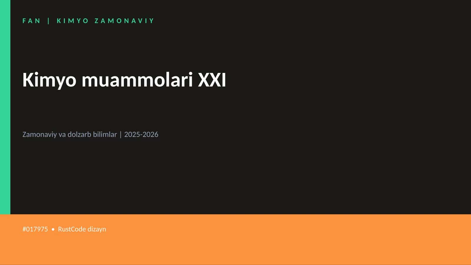Kimyo muammolari XXI