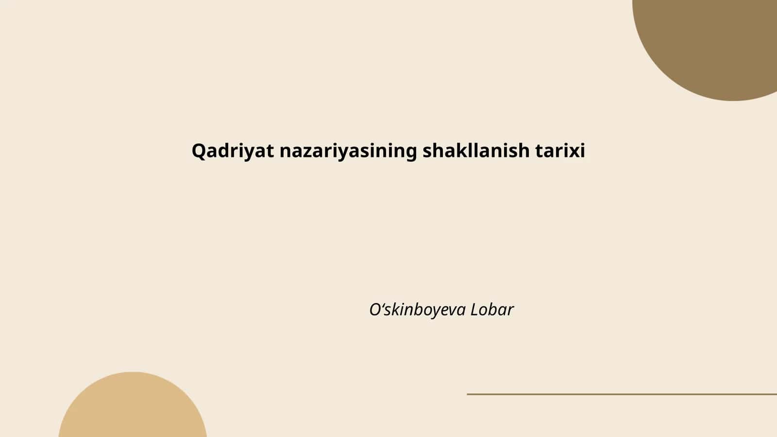Qadriyat nazariyasining shakllanish tarixi