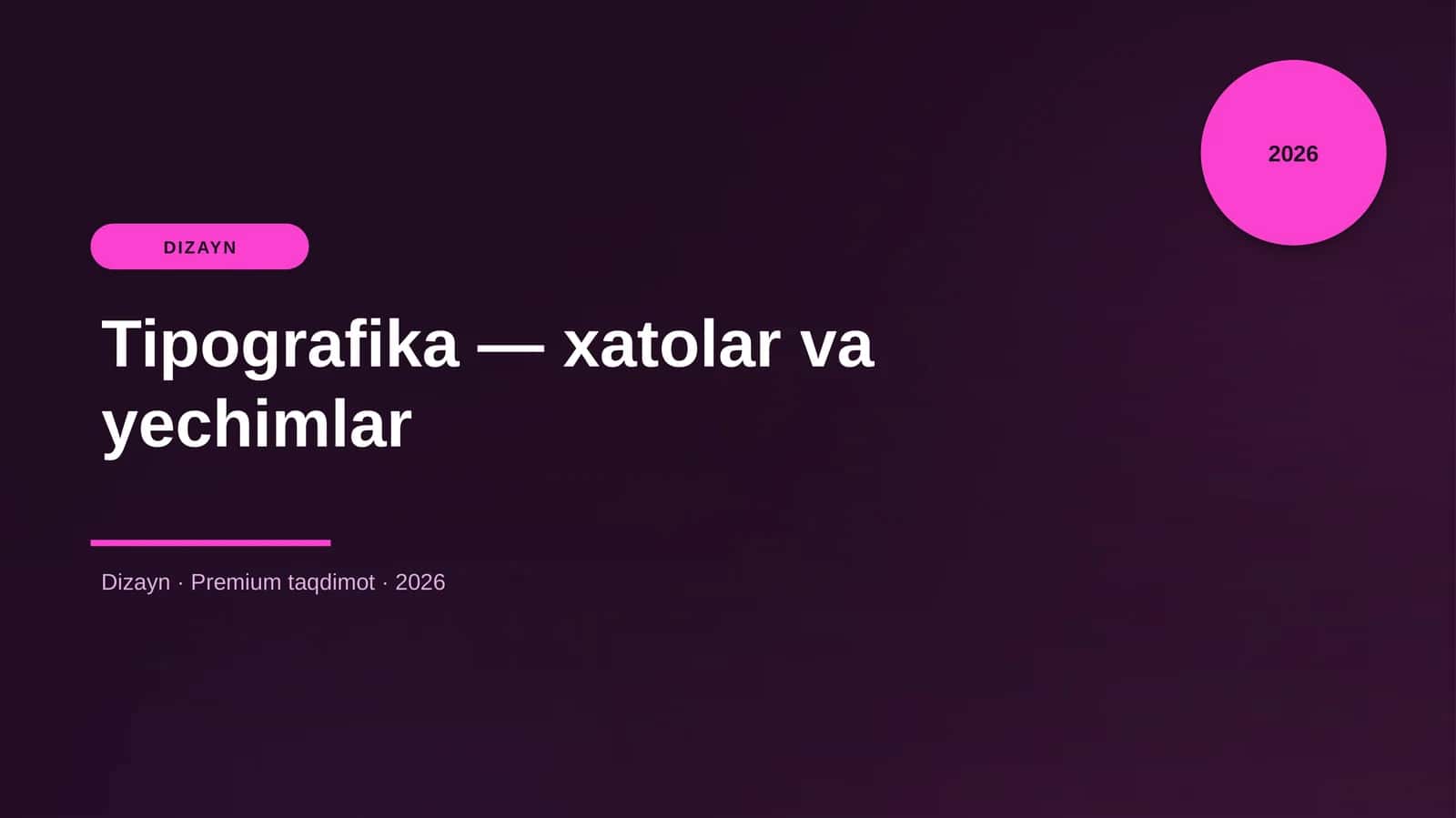 Tipografika — xatolar va yechimlar