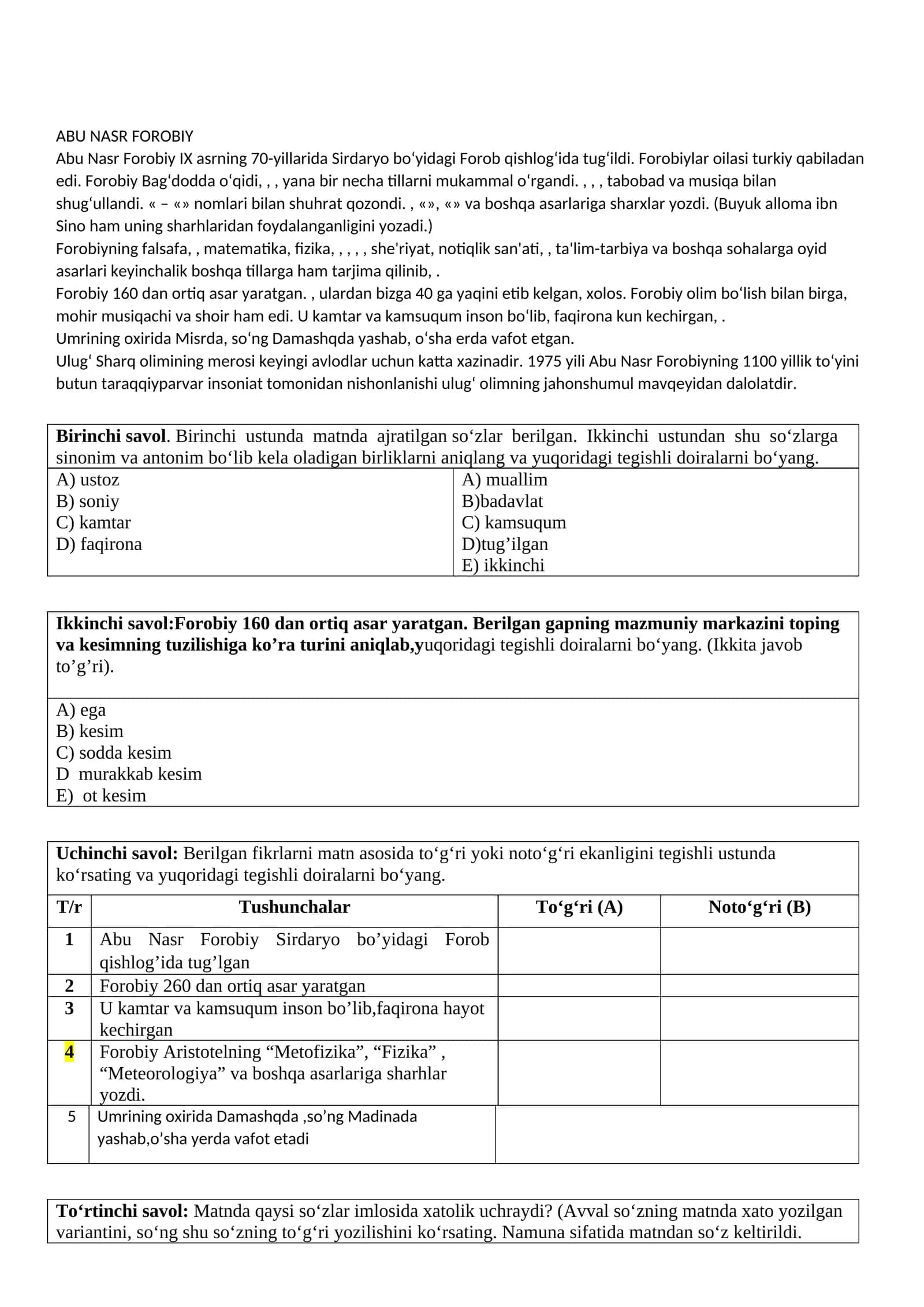Abu Nasr Forobiy