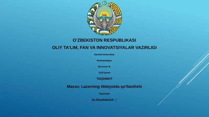 Lazerning tibbiyotda qo'llanilishi