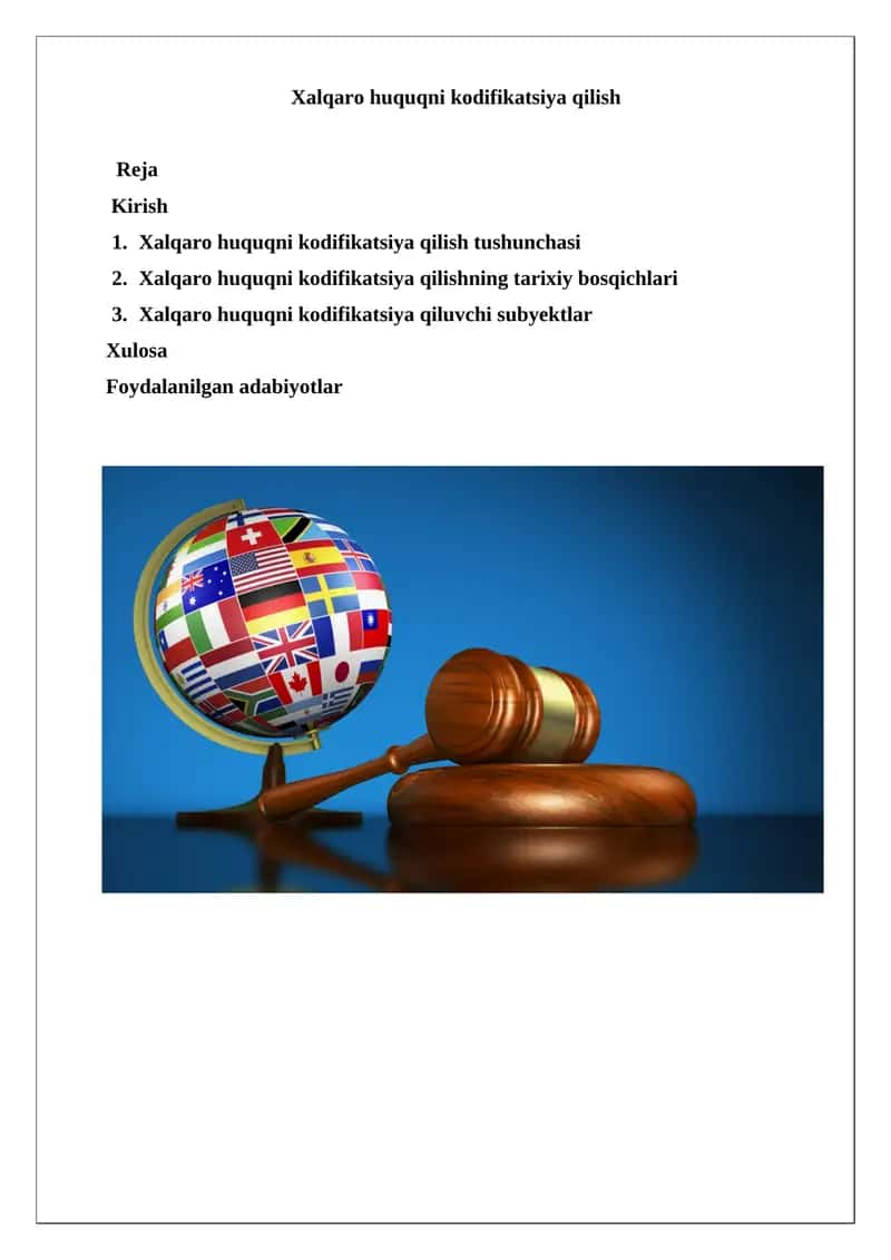Xalqaro huquqni kodifikatsiya qilish