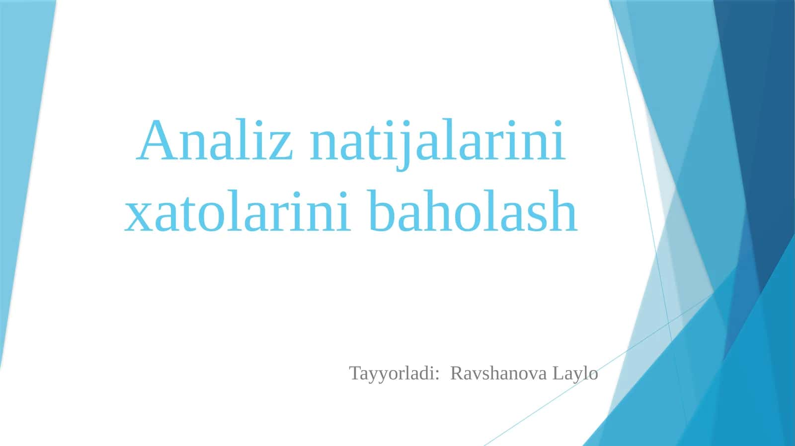 Analiz natijalarini baholash