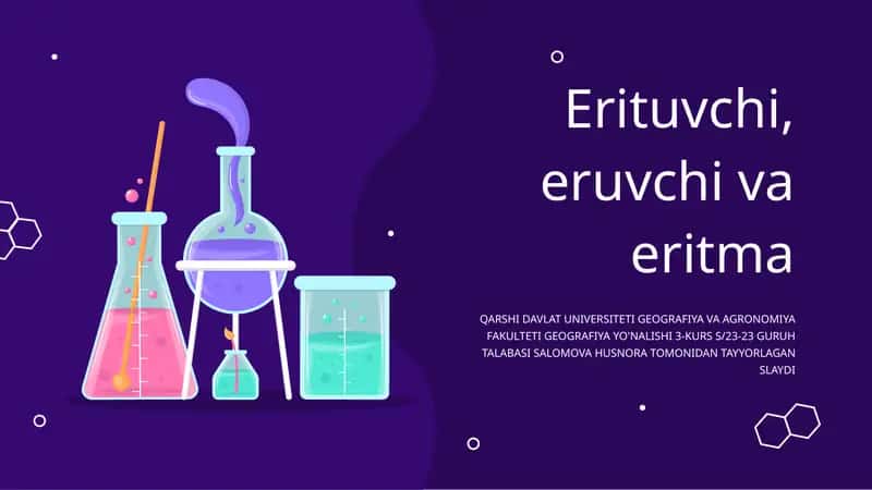 Erituvchi, eruvchi va eritma