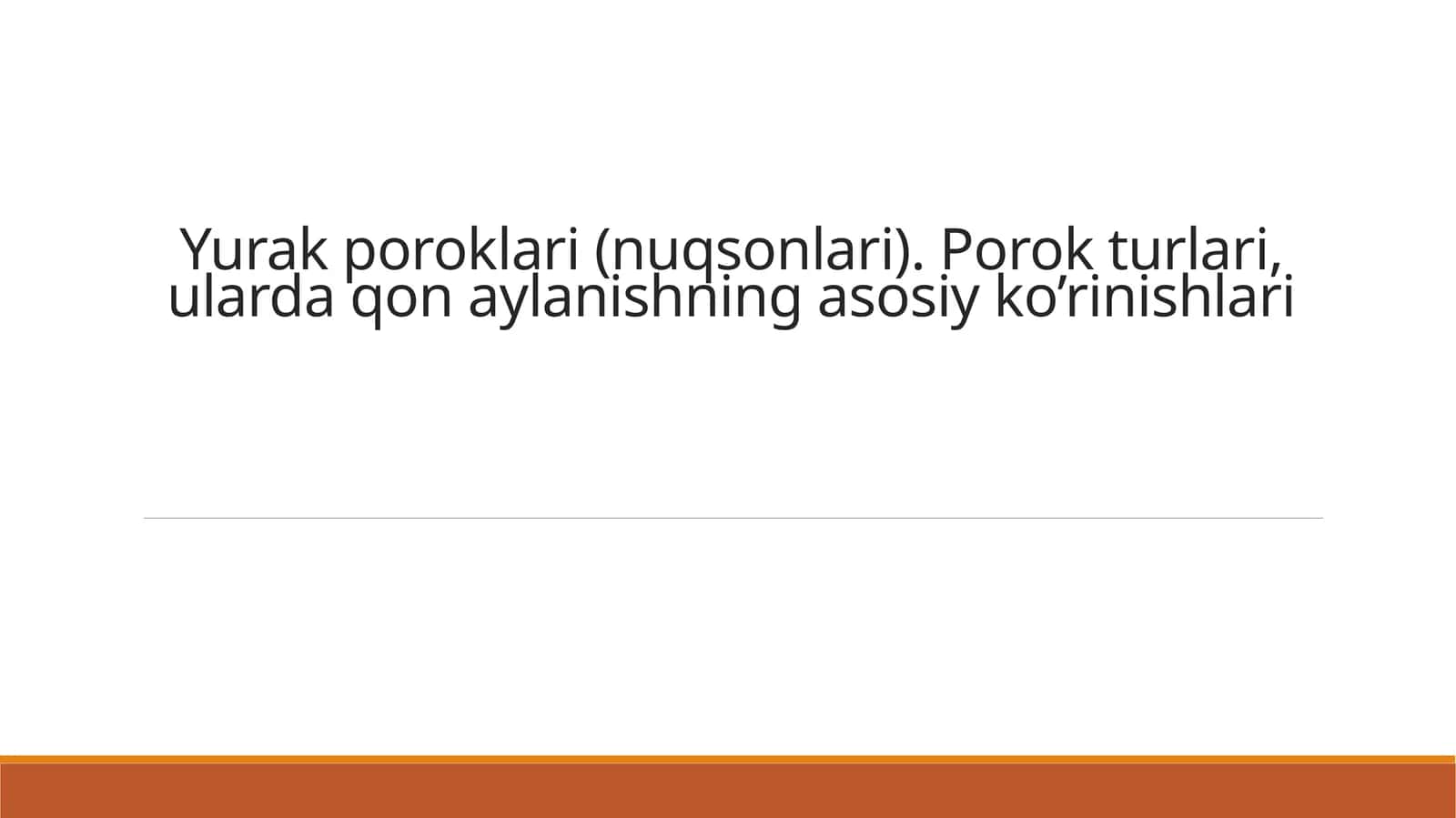 Yurak poroklari (nuqsonlari)