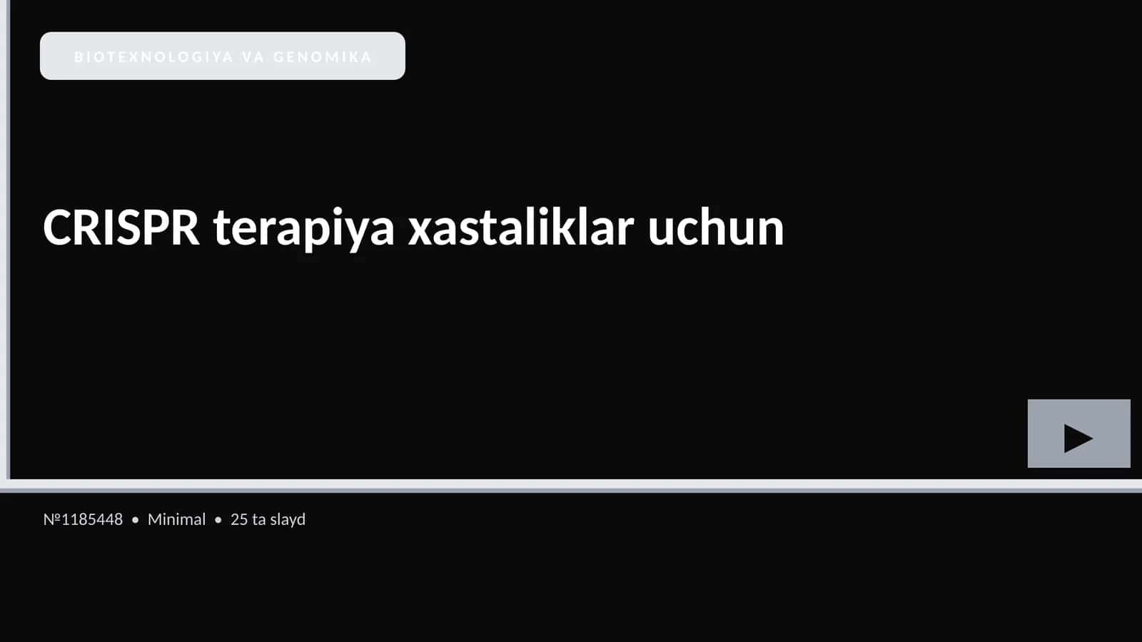 BIOTEXNOLOGIYA VA GENOMIKA