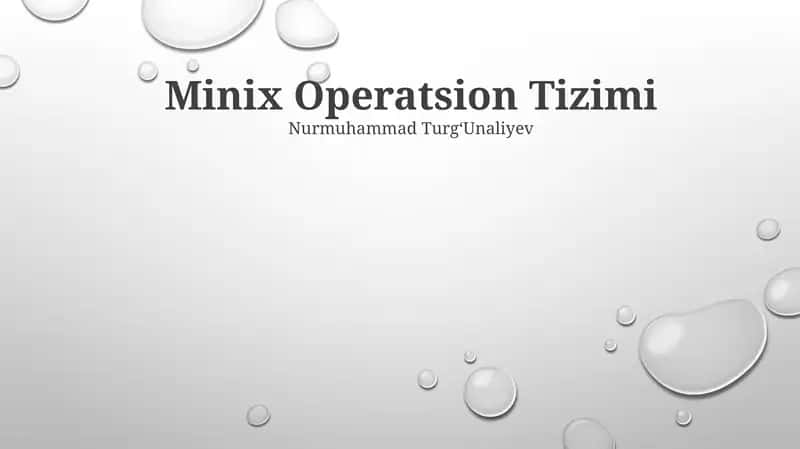 Minix Operatsion Tizimi
