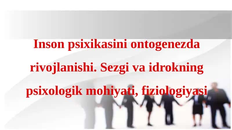 Inson psixikasini ontogenezda rivojlanishi