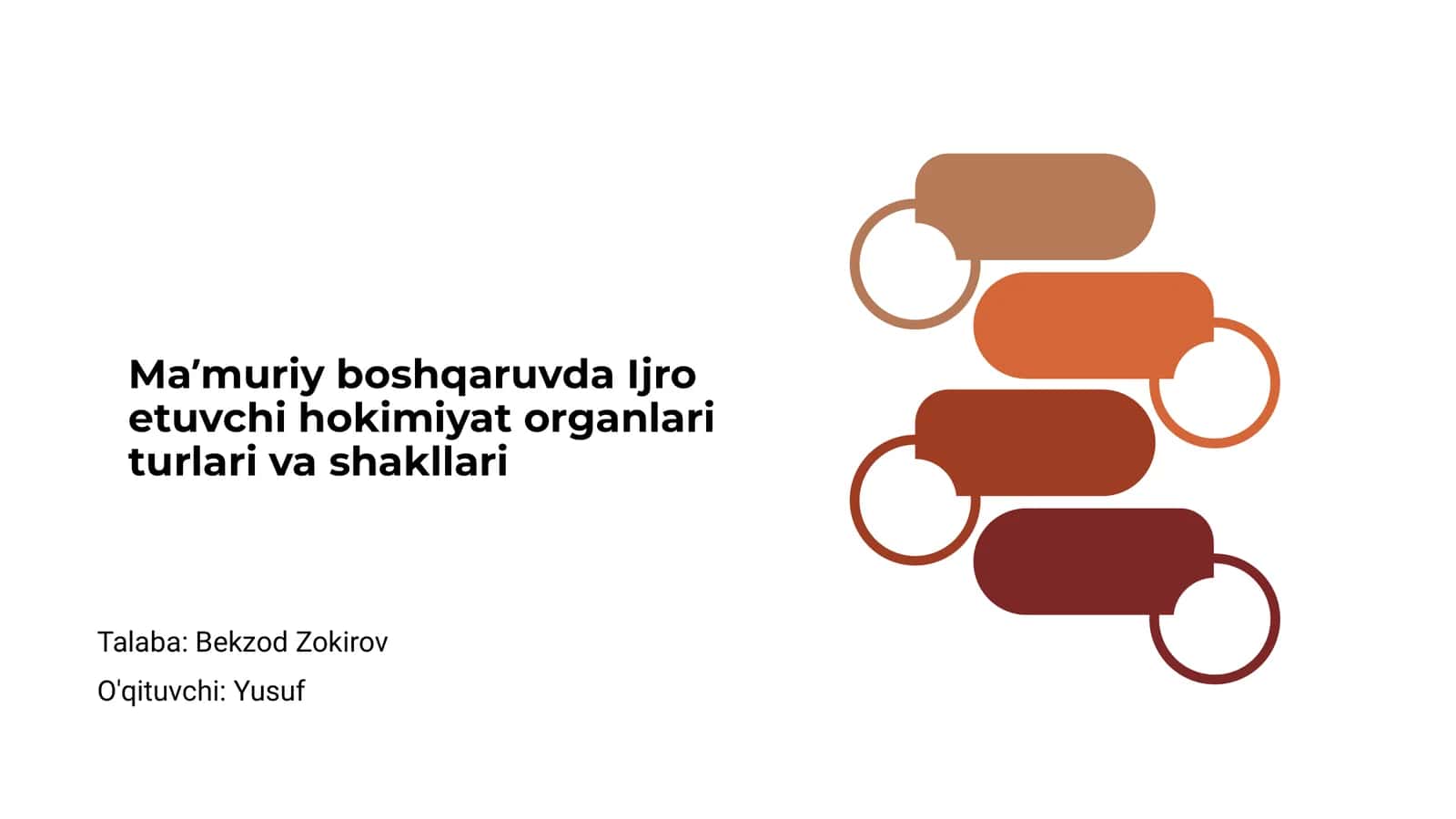 Ijro etuvchi hokimiyat organlari turlari va shakllari
