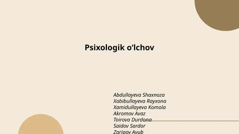 Psixologik o‘lchov
