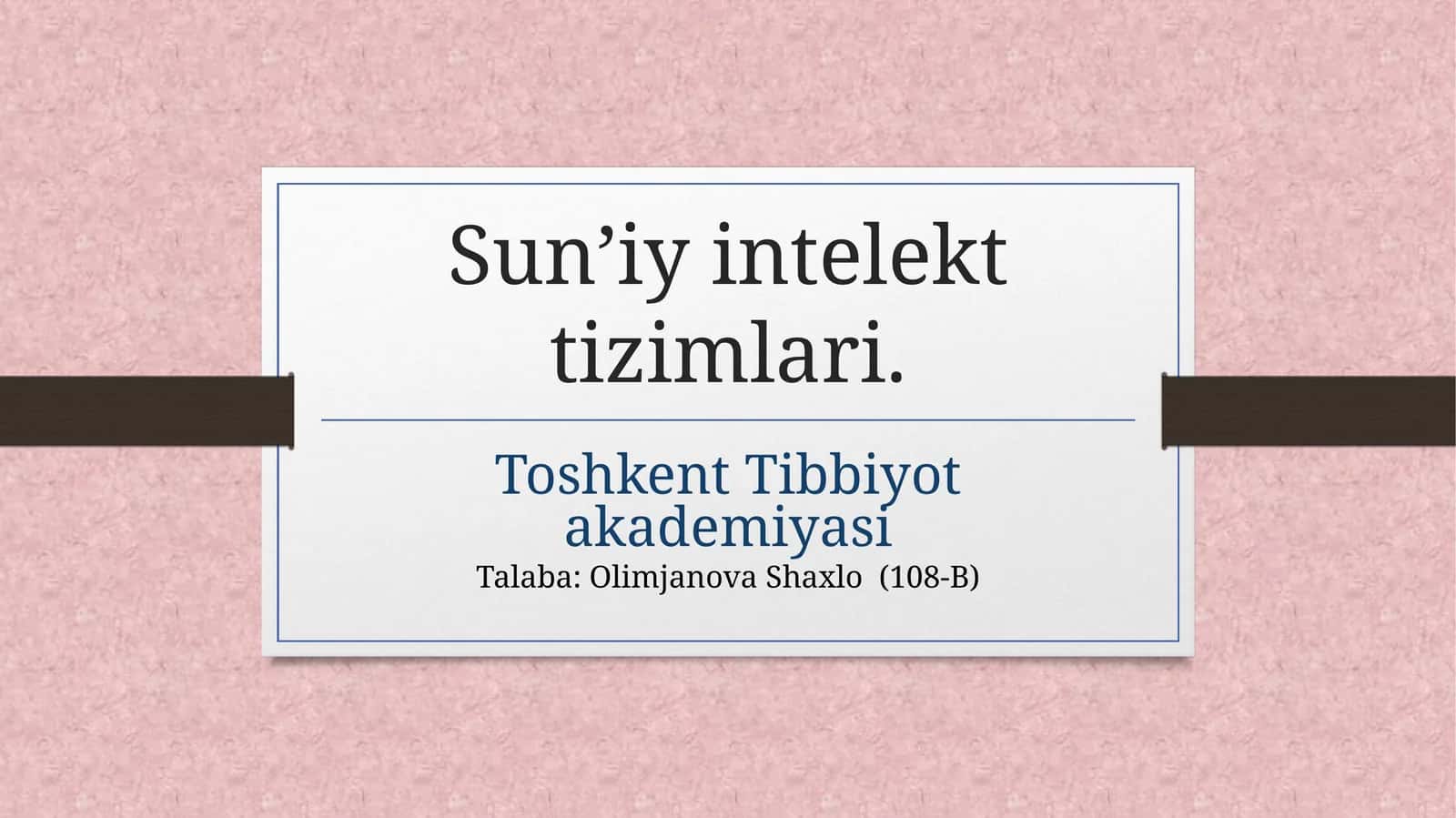 Sun’iy intellekt (Al) nima?