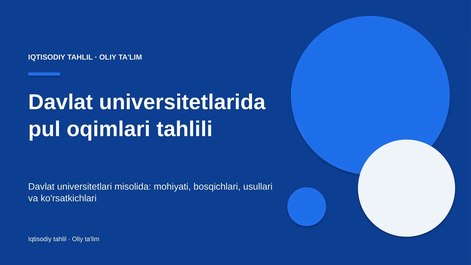 Davlat universitetlarida pul oqimlari tahlili