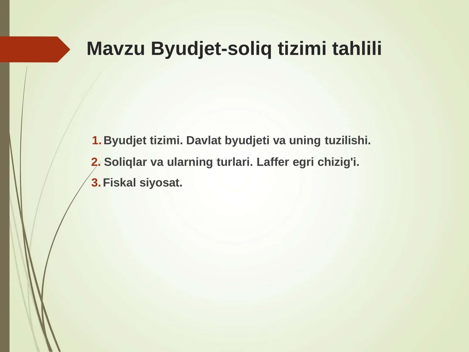 Byudjet-soliqtizimi tahlili