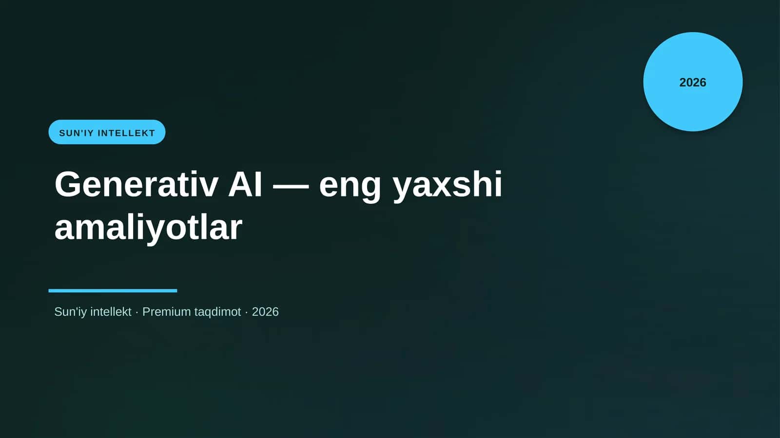 Generativ AI — eng yaxshi amaliyotlar