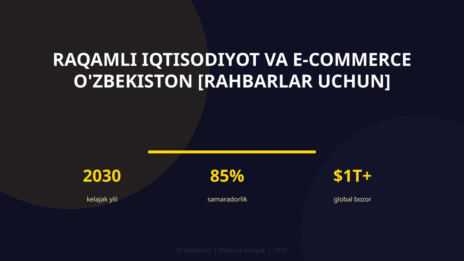 Raqamli iqtisodiyot va e-commerce O'zbekiston [rahbarlar uchun]