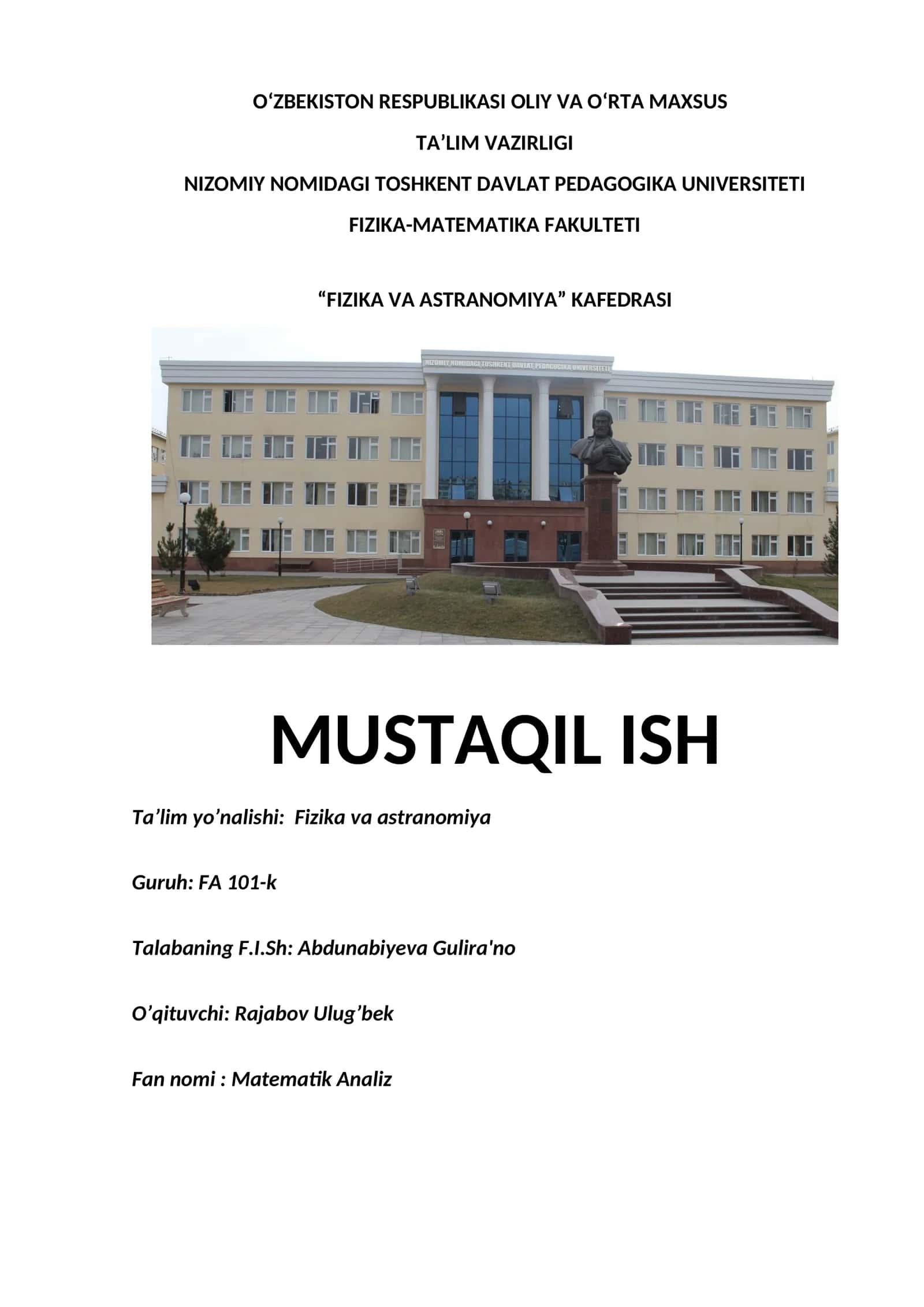 Matematik Analiz