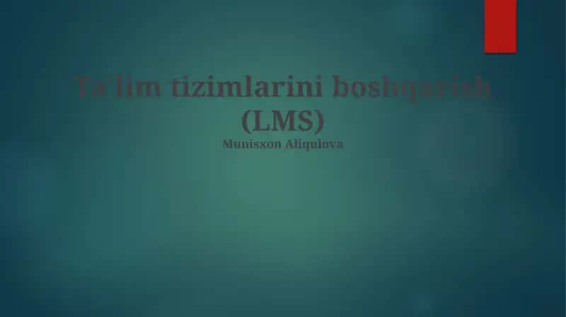 Ta'lim tizimlarini boshqarish (LMS)