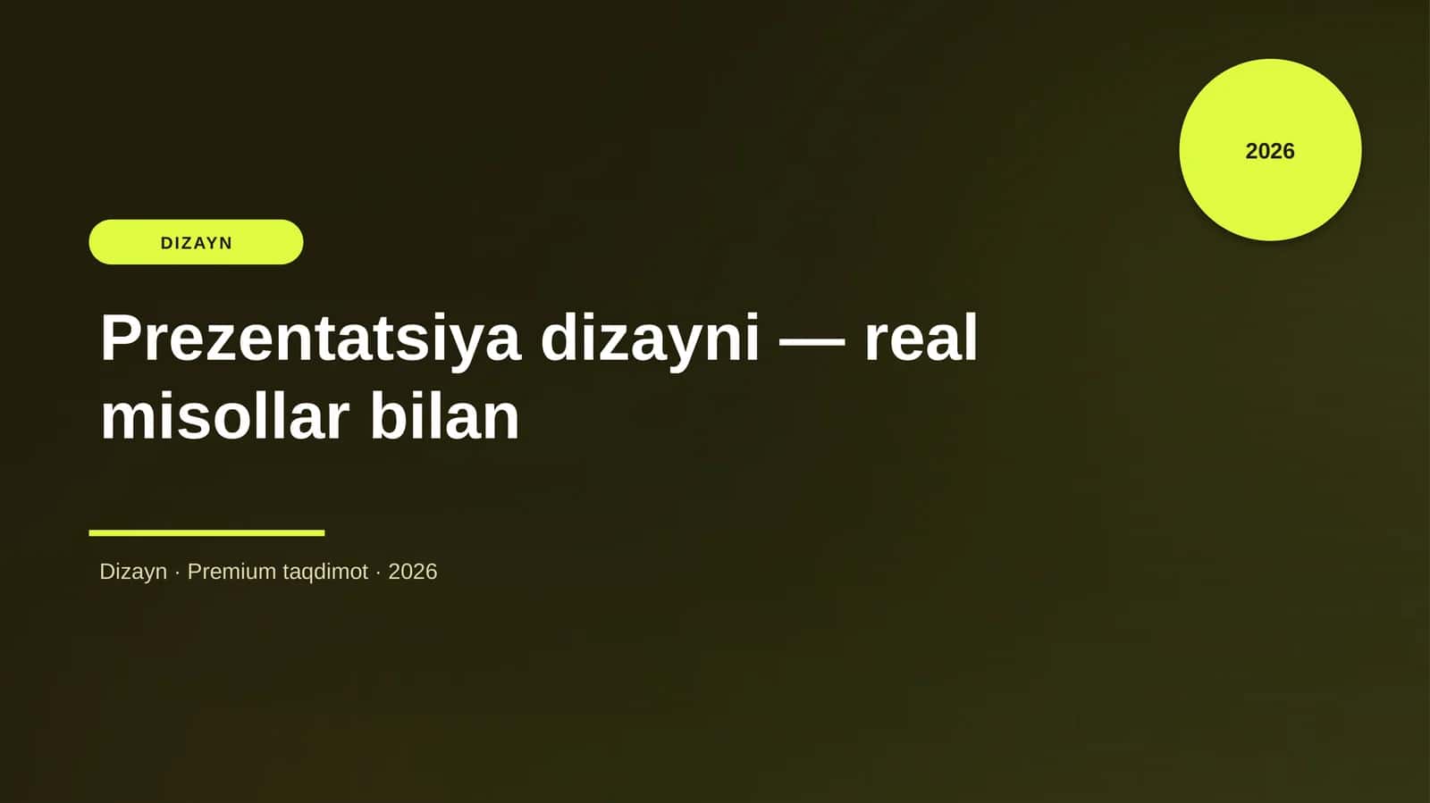 Prezentatsiya dizayni — real misollar bilan