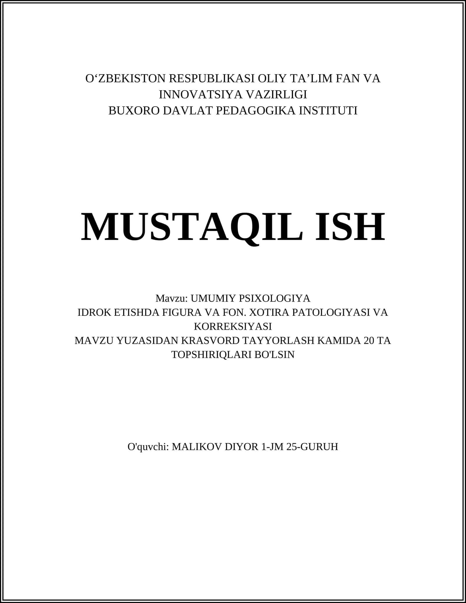 UMUMIY PSIXOLOGIYA