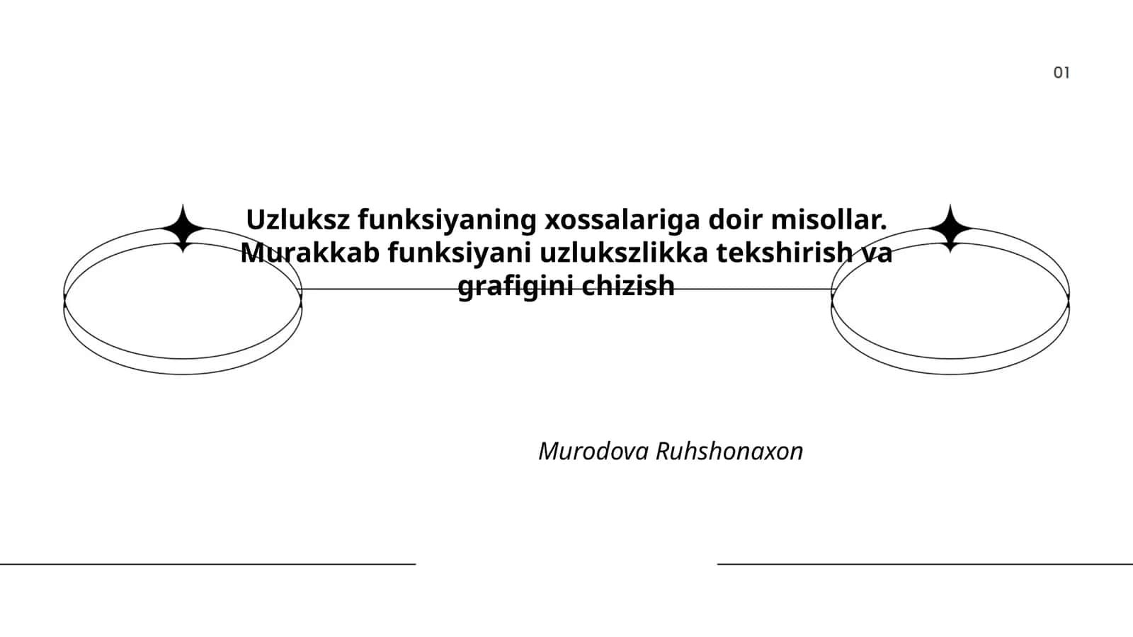 Uzluksz funksiyaning xossalariga doir misollar