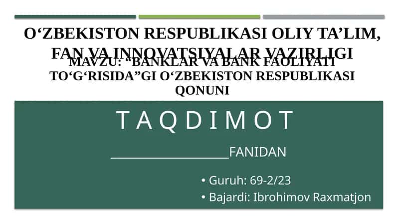 Oʻzbekiston Respublikasi Qonuni