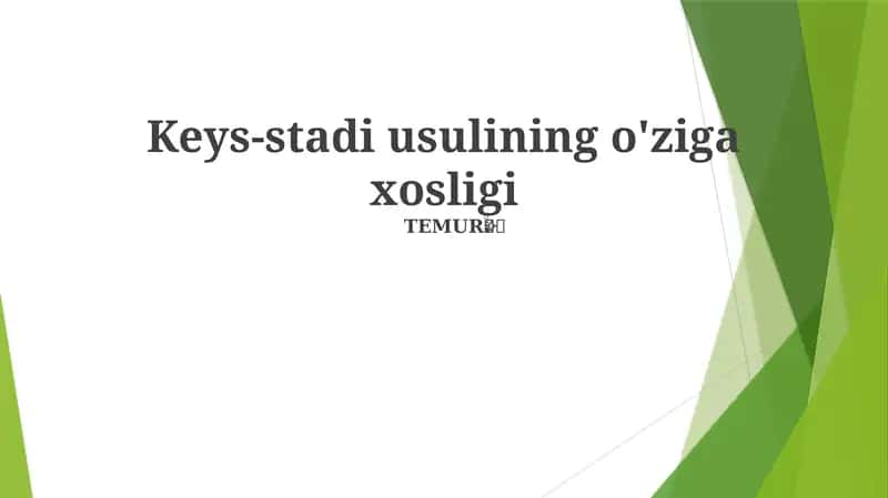 Keys-Stage usulining o'ziga xosligi