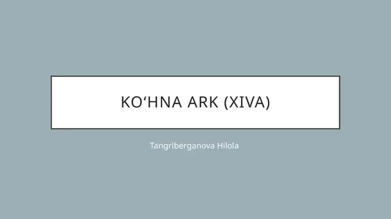 Koʻhna Ark (Xiva)