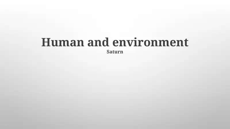 Human and environment