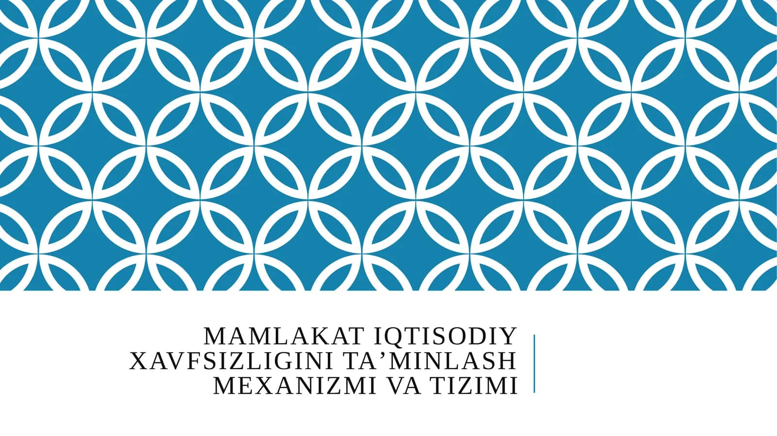 Mamlakat iqtisodiy xavfsizligini taʼminlash mexanizmi va tizimi