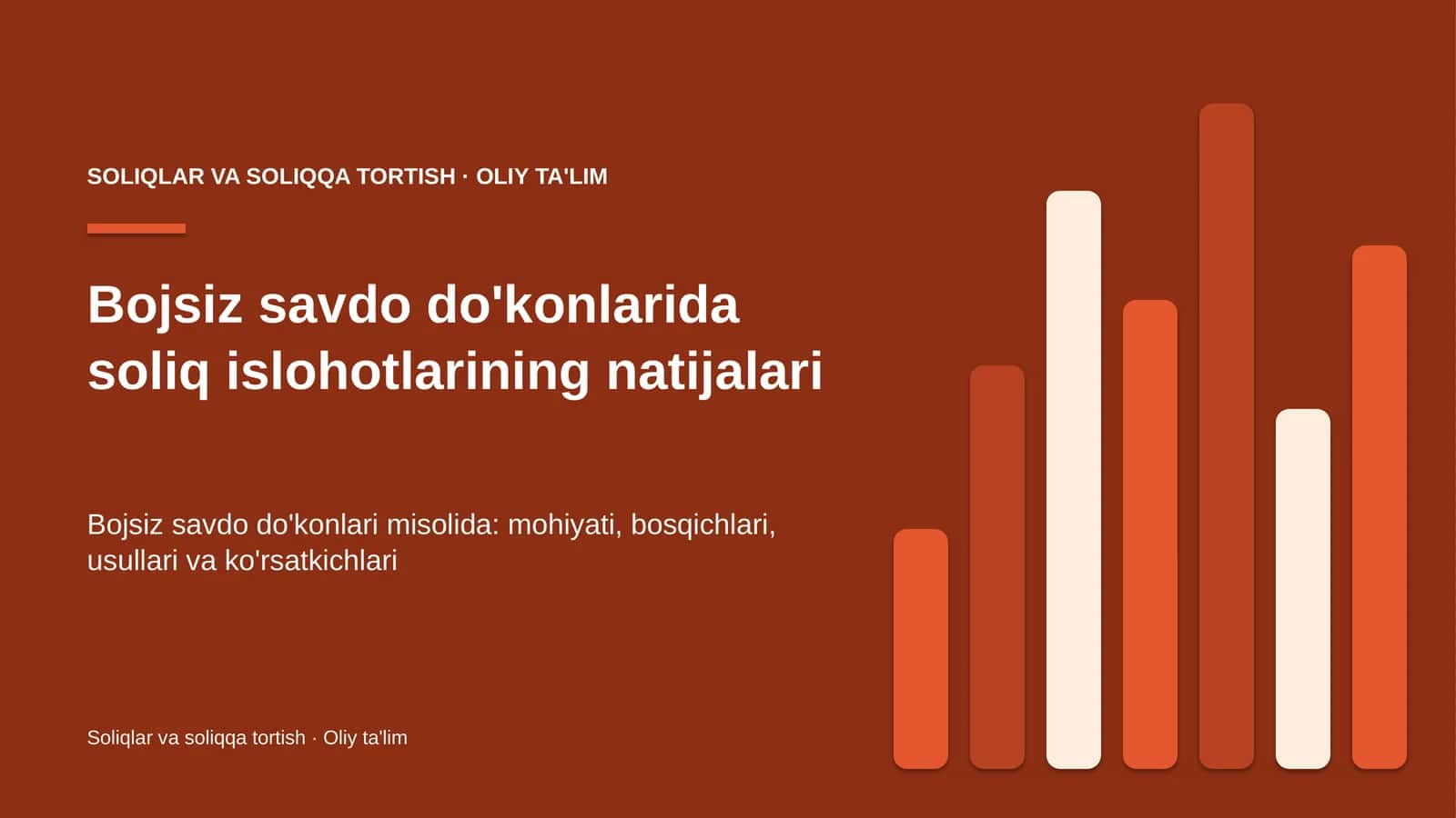 Bojsiz savdo do'konlarida soliq islohotlarining natijalari