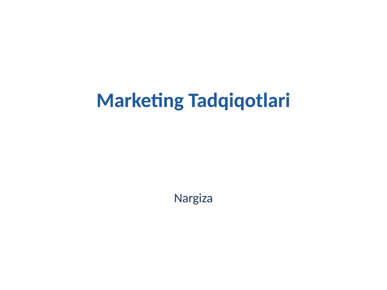 Marketing Tadqiqotlari