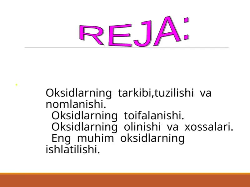 Oksidlarning tarkibi