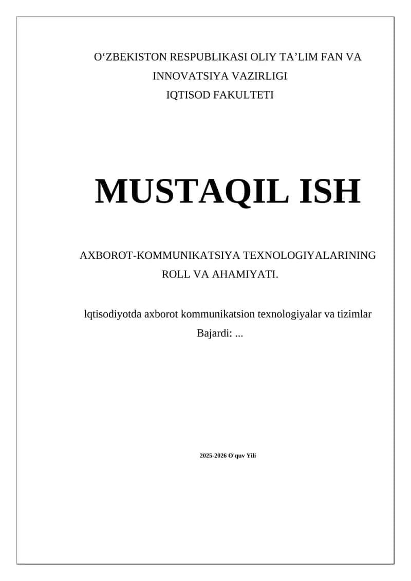 Axborot-kommunikatsiya texnologiyalari (AKT)