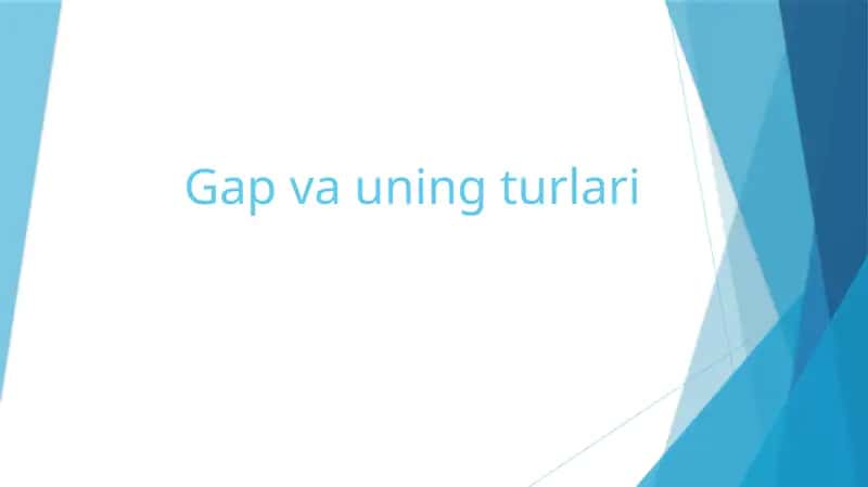 Gap va uning turlari