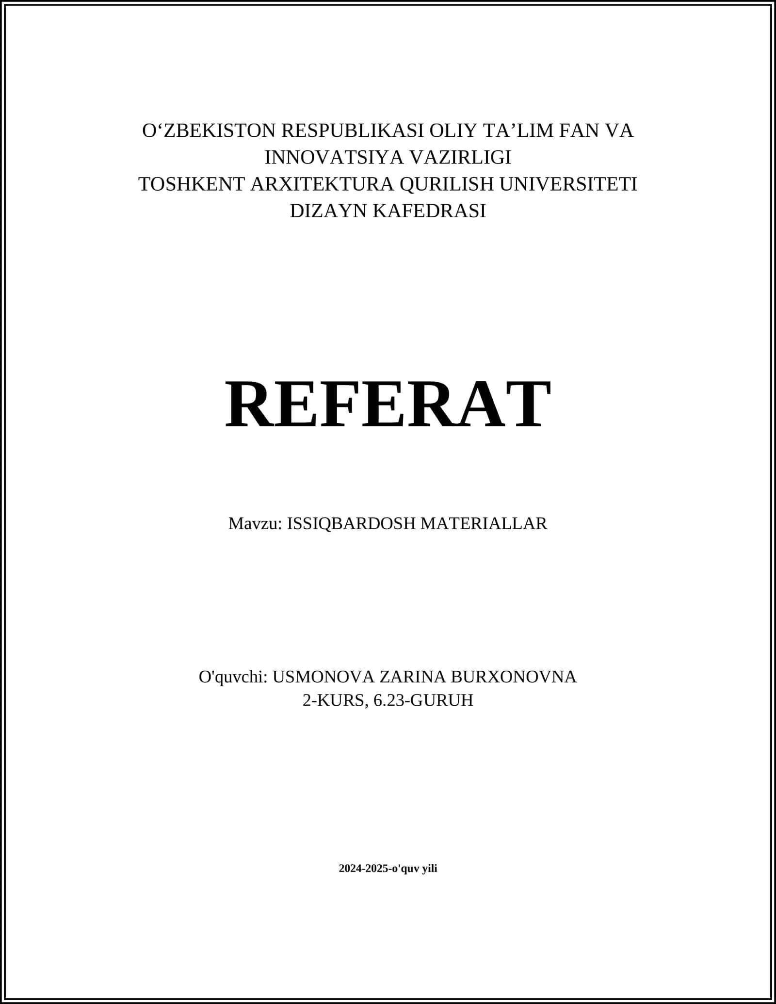 Qurilish materiallari texnologiyasi