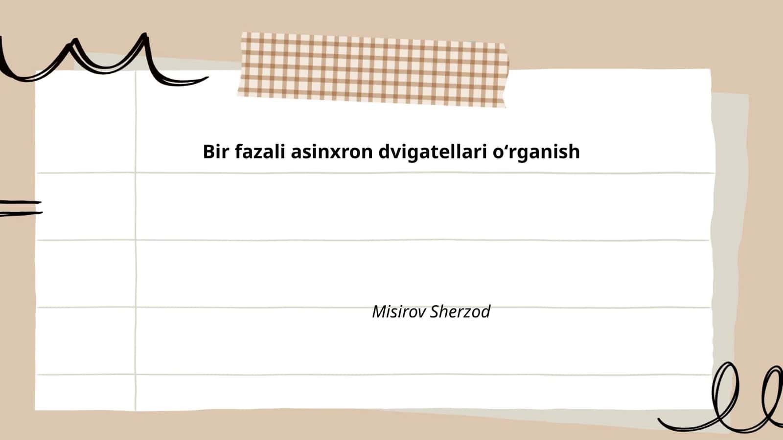 Asinxron dvigatellari o‘rganish