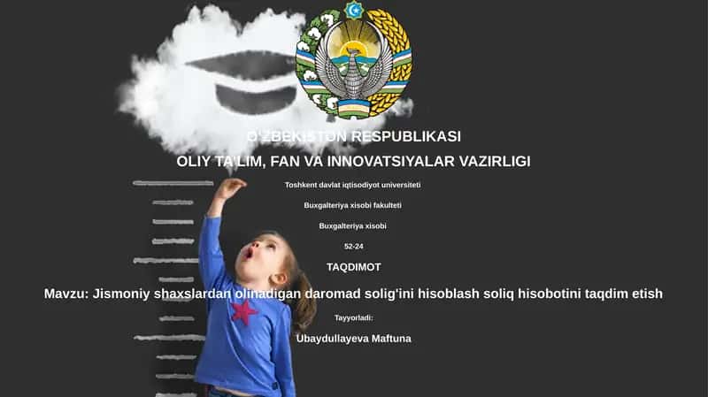 Jismoniy shaxslardan olinadigan daromad solig'ini hisoblash soliq hisoboti